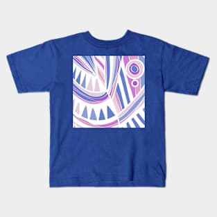 Mazipoodles New Fish Head Leaves Jazz Funk Purple Pink Blue White Kids T-Shirt